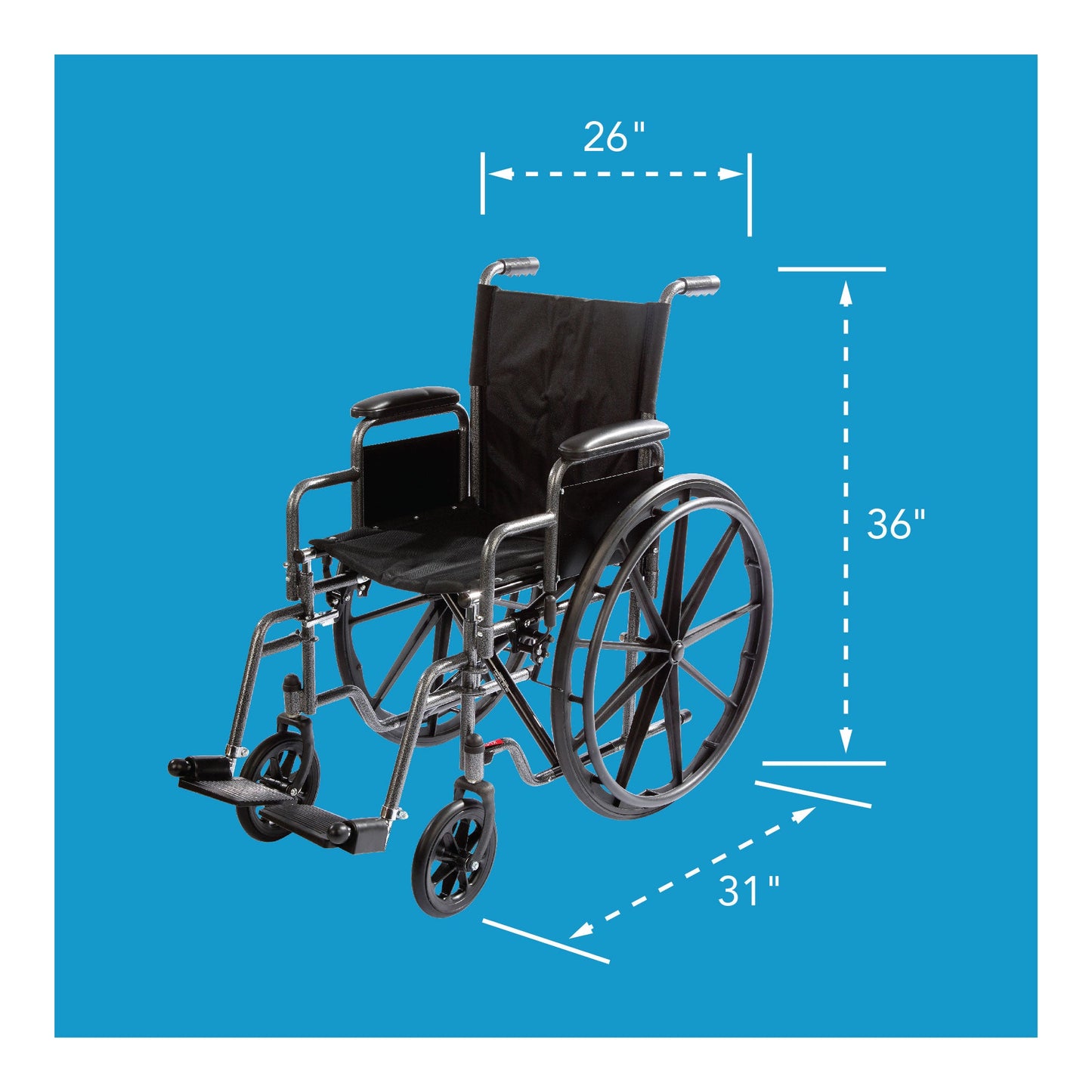 Carex Wheelchair With Large 18” Padded Seat