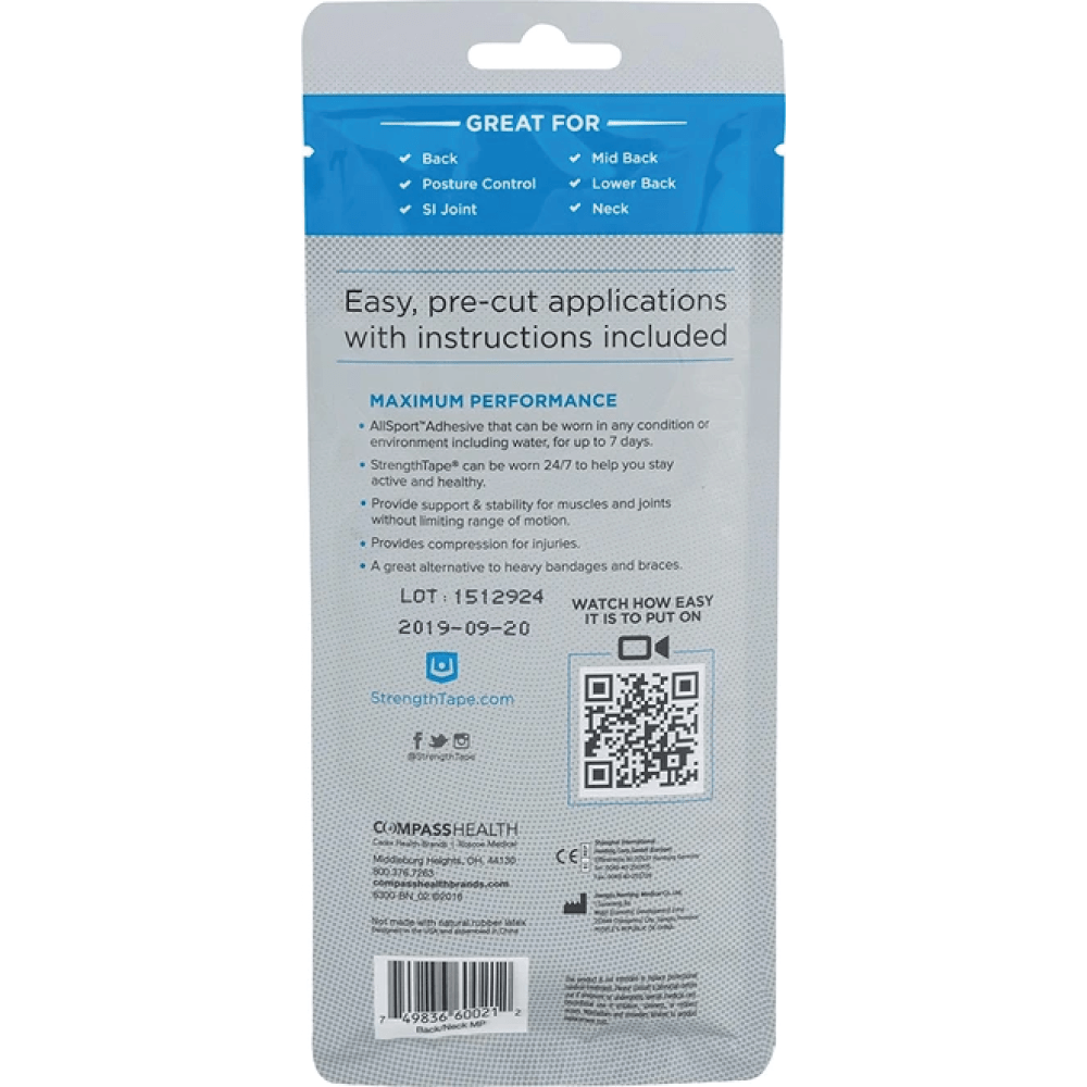 STRENGTHTAPE® Kinesiology Tape Kit, Back & Neck