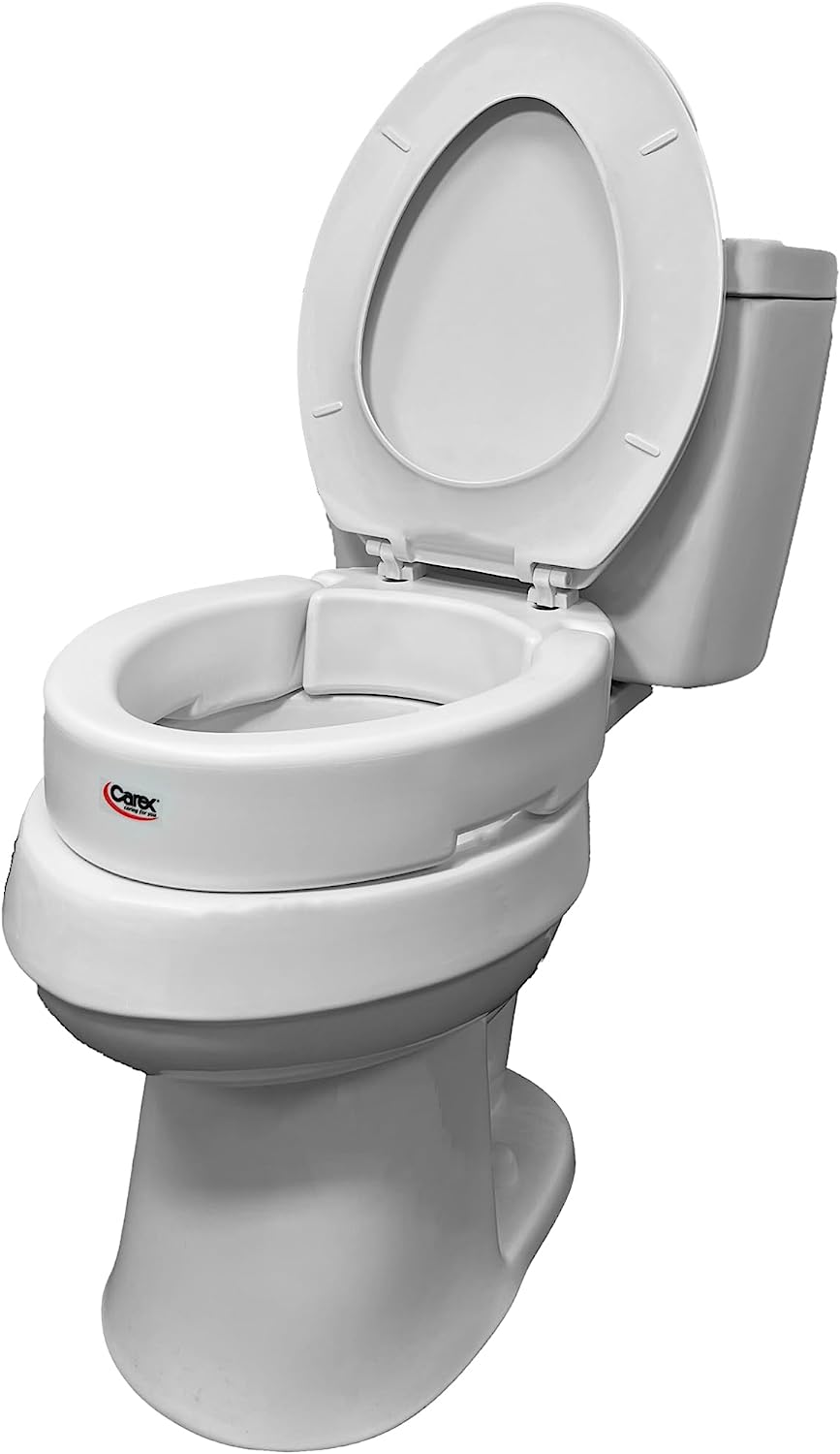 Carex Hinged Toilet Seat Riser (Standard and Elongated)