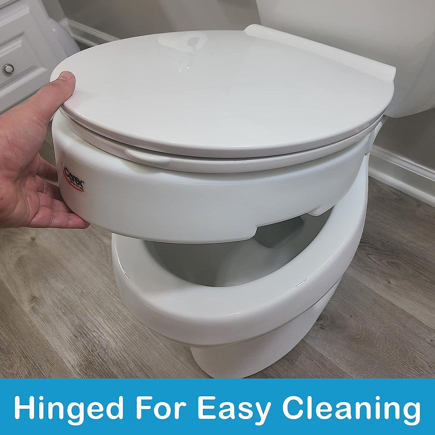 Carex Hinged Toilet Seat Riser (Standard and Elongated)