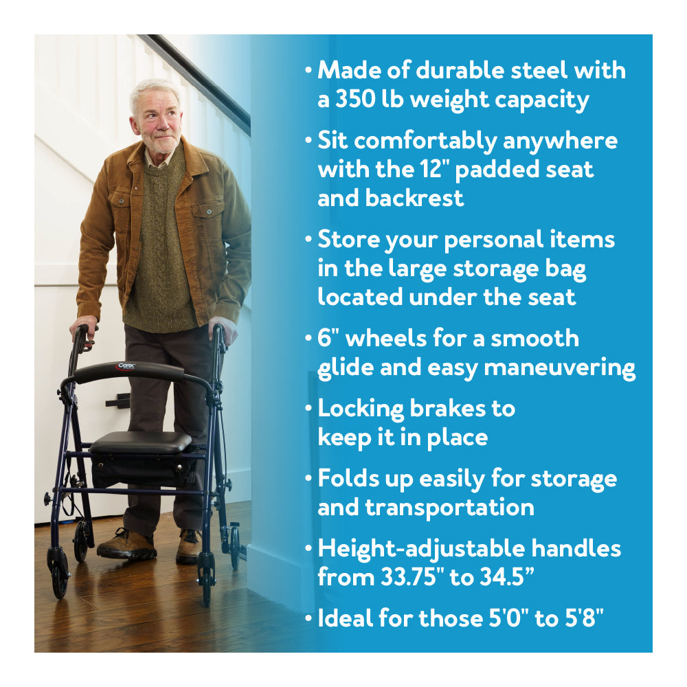 Carex Steel Rolling Walker
