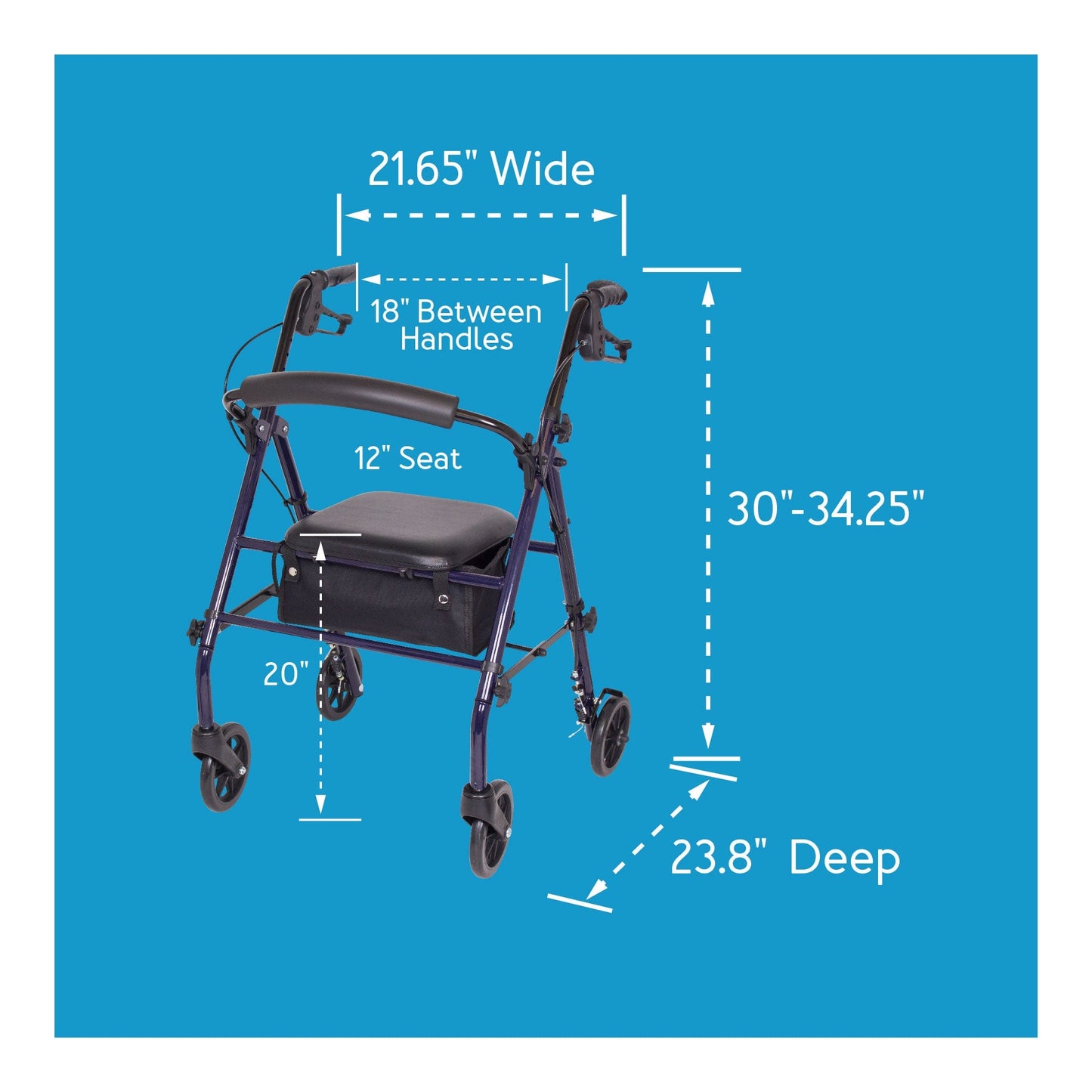 Carex Steel Rolling Walker