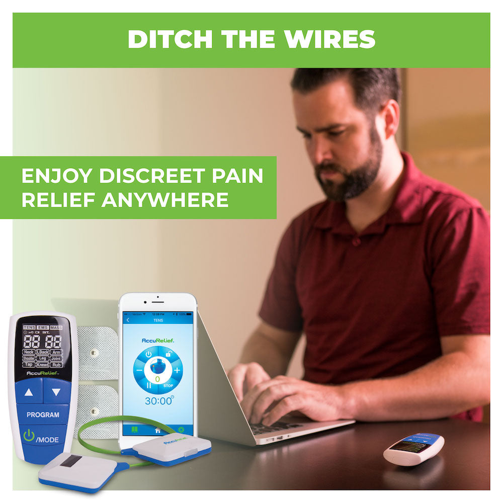 AccuReliefTM Wireless Pain Relief Device With Remote and Mobile App