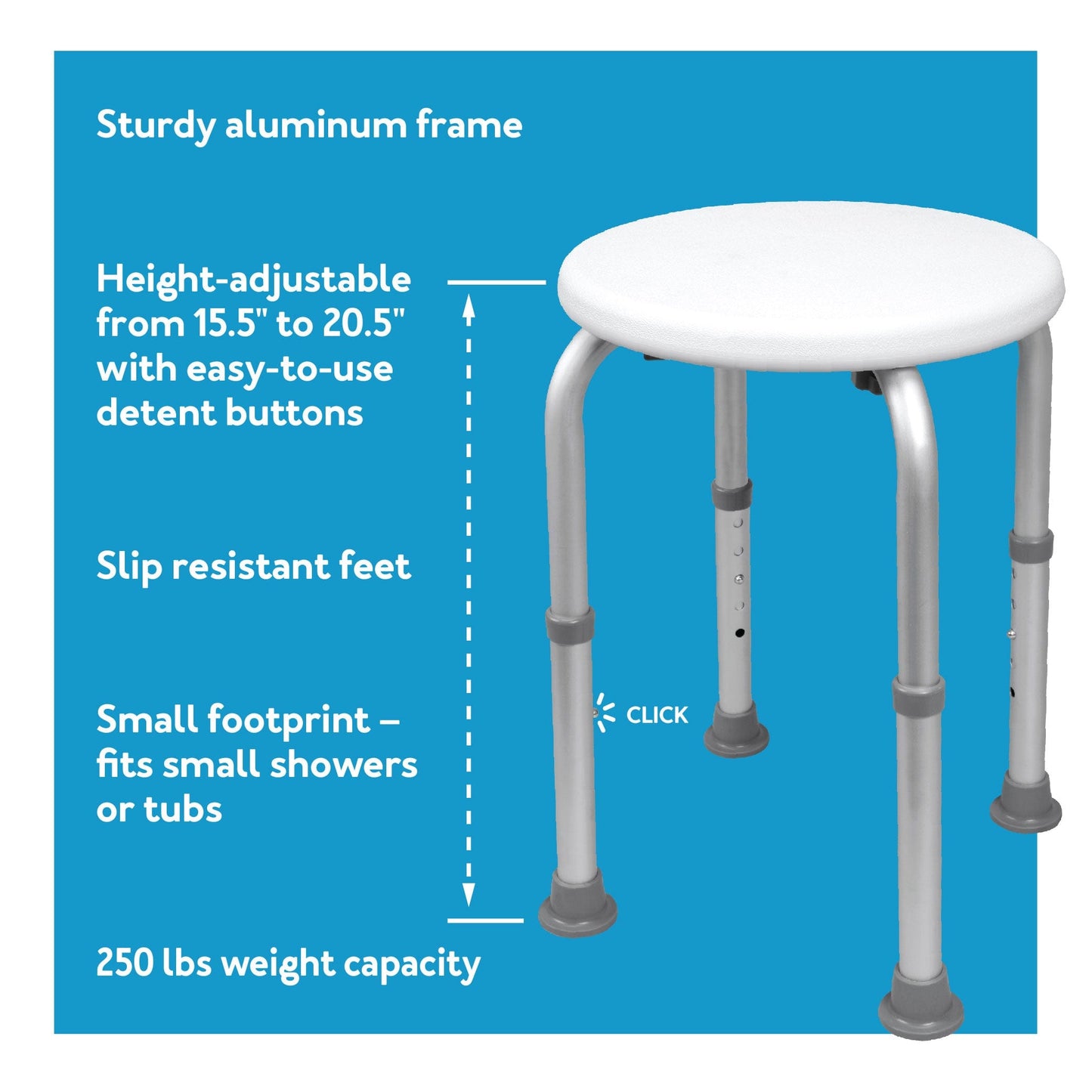 Carex Compact Round Shower Stool
