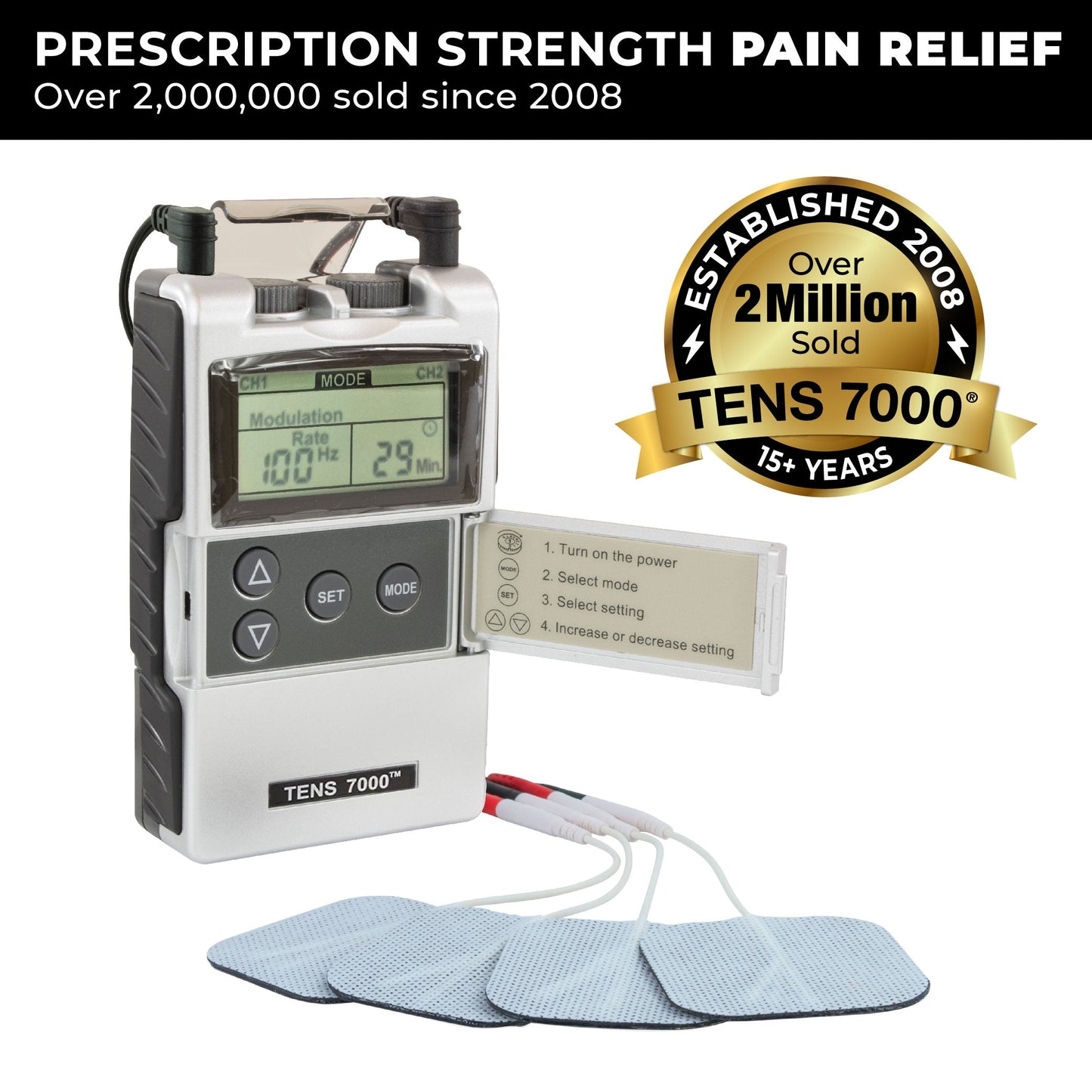 TENS 7000 2nd Edition Digital TENS Unit With Accessories
