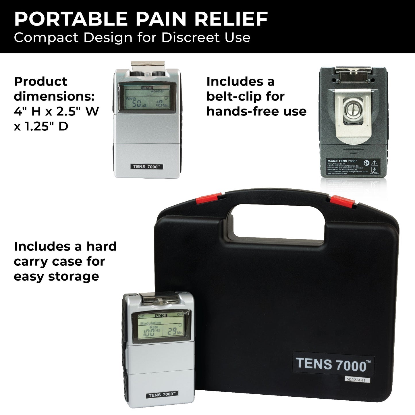 TENS 7000 2nd Edition Digital TENS Unit With Accessories