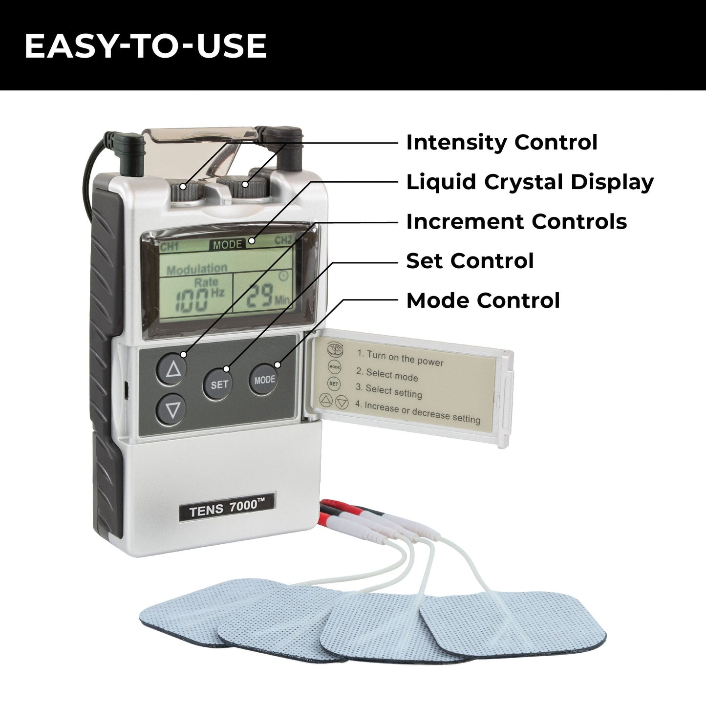 TENS 7000 2nd Edition Digital TENS Unit With Accessories