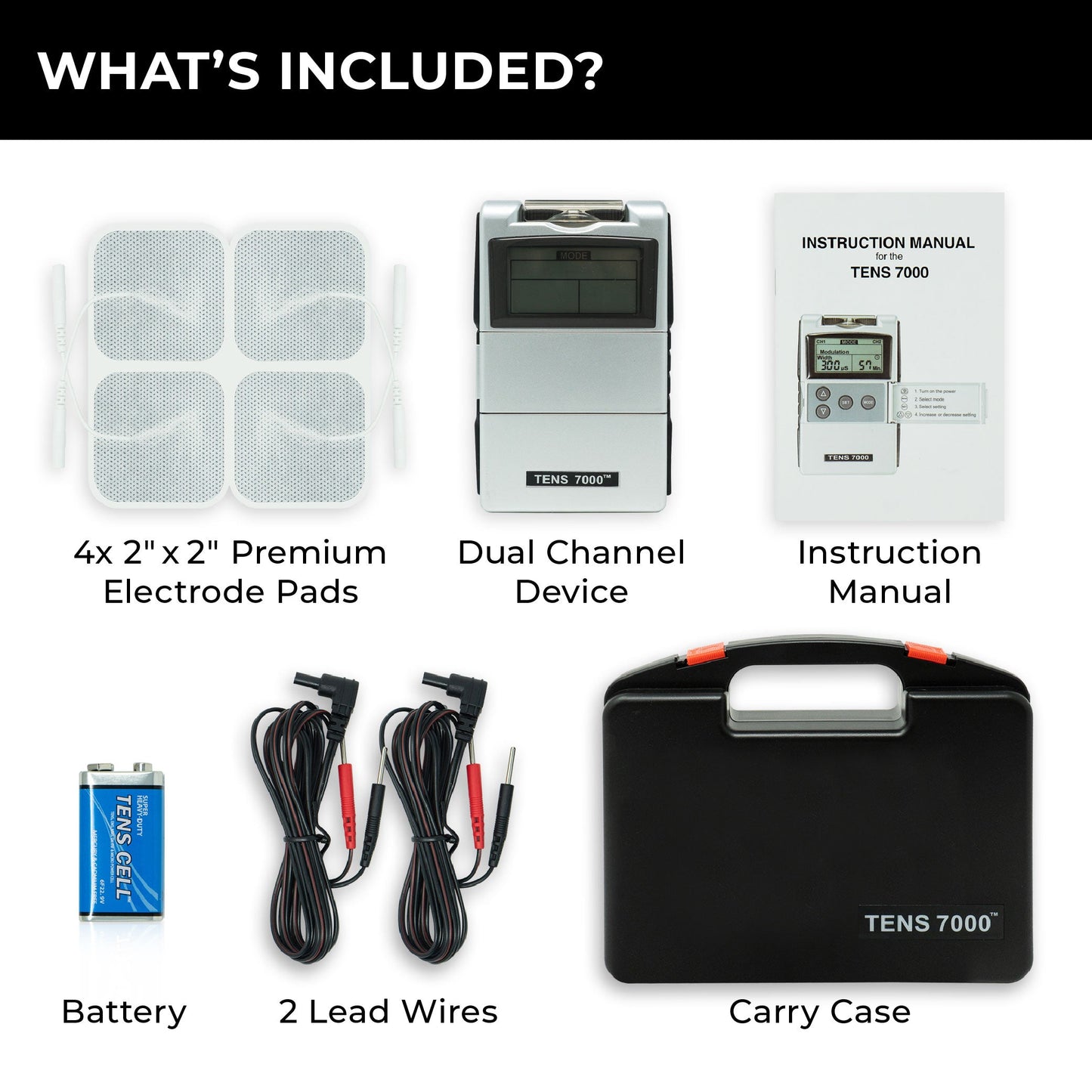 TENS 7000 2nd Edition Digital TENS Unit With Accessories