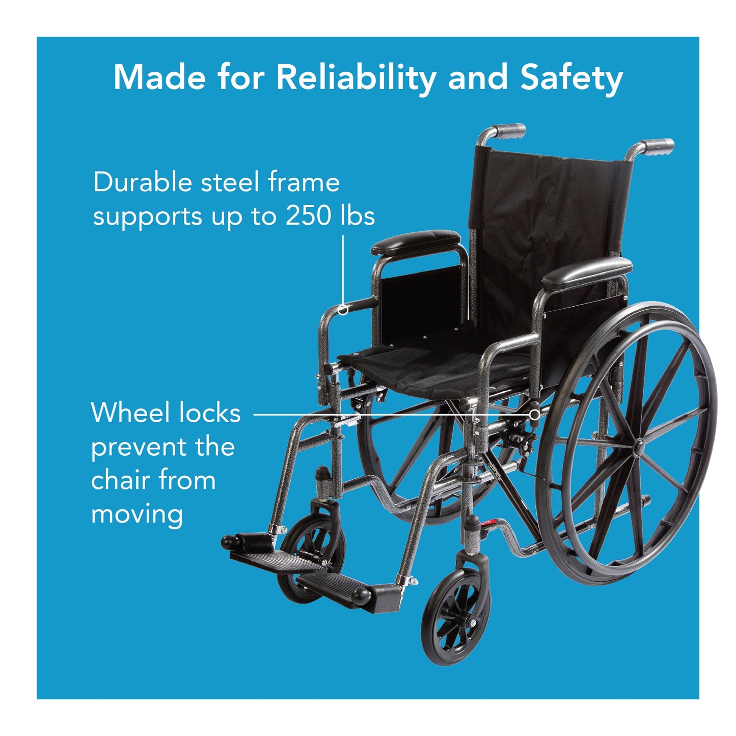 Carex Wheelchair With Large 18” Padded Seat