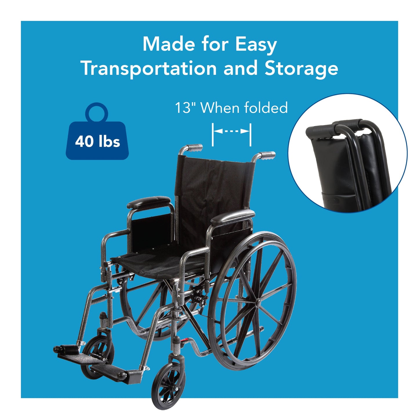 Carex Wheelchair With Large 18” Padded Seat