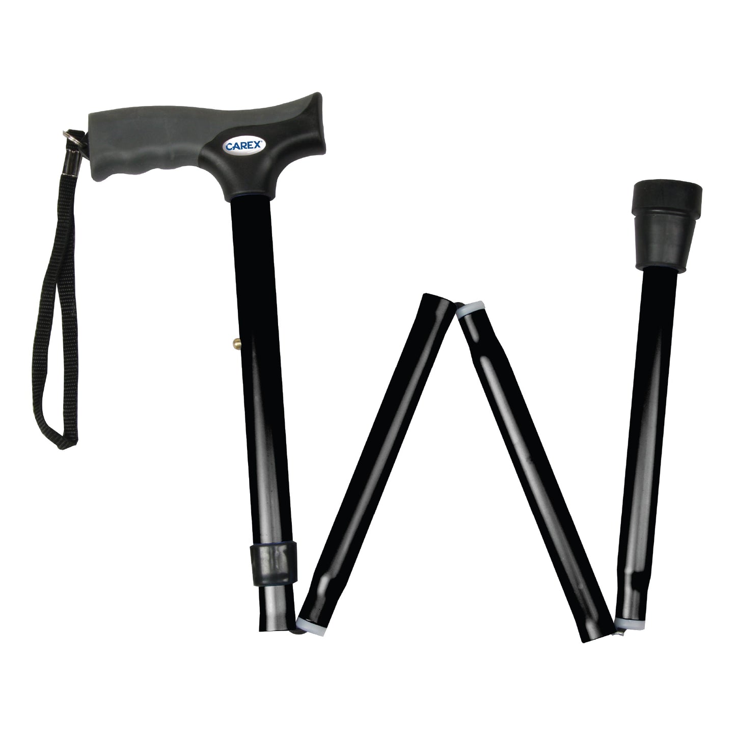 Carex Soft Grip Folding Cane with Derby Handle