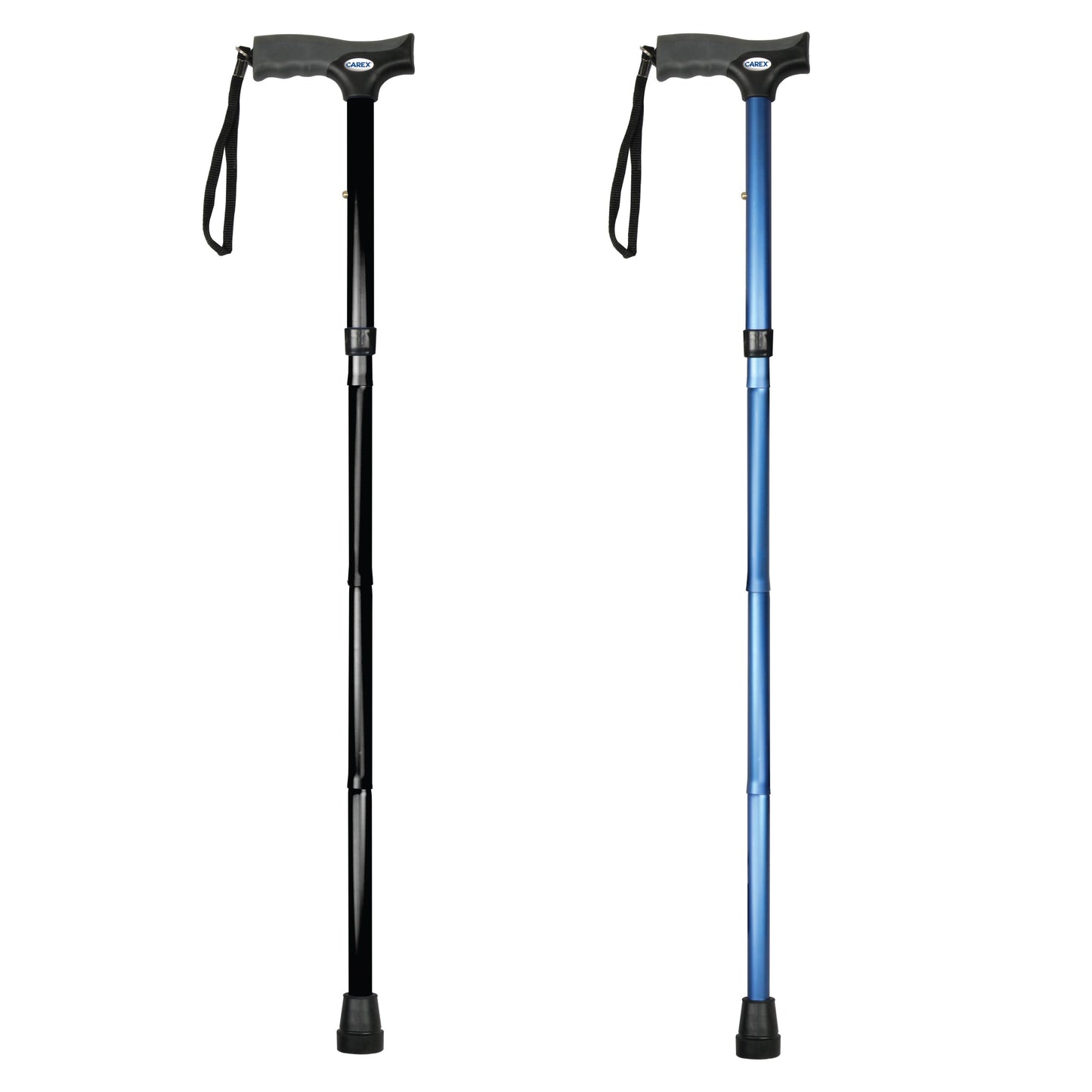 Carex Soft Grip Folding Cane with Derby Handle