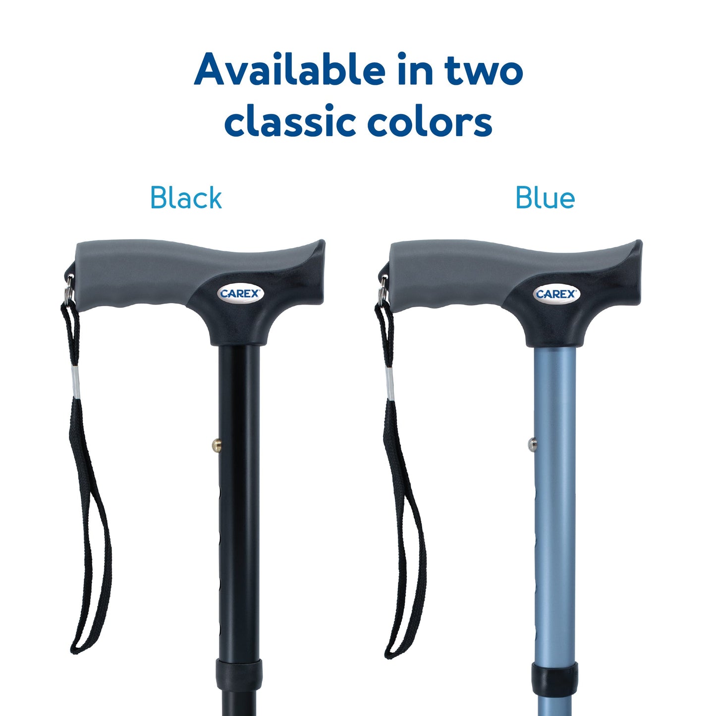 Carex Soft Grip Folding Cane with Derby Handle