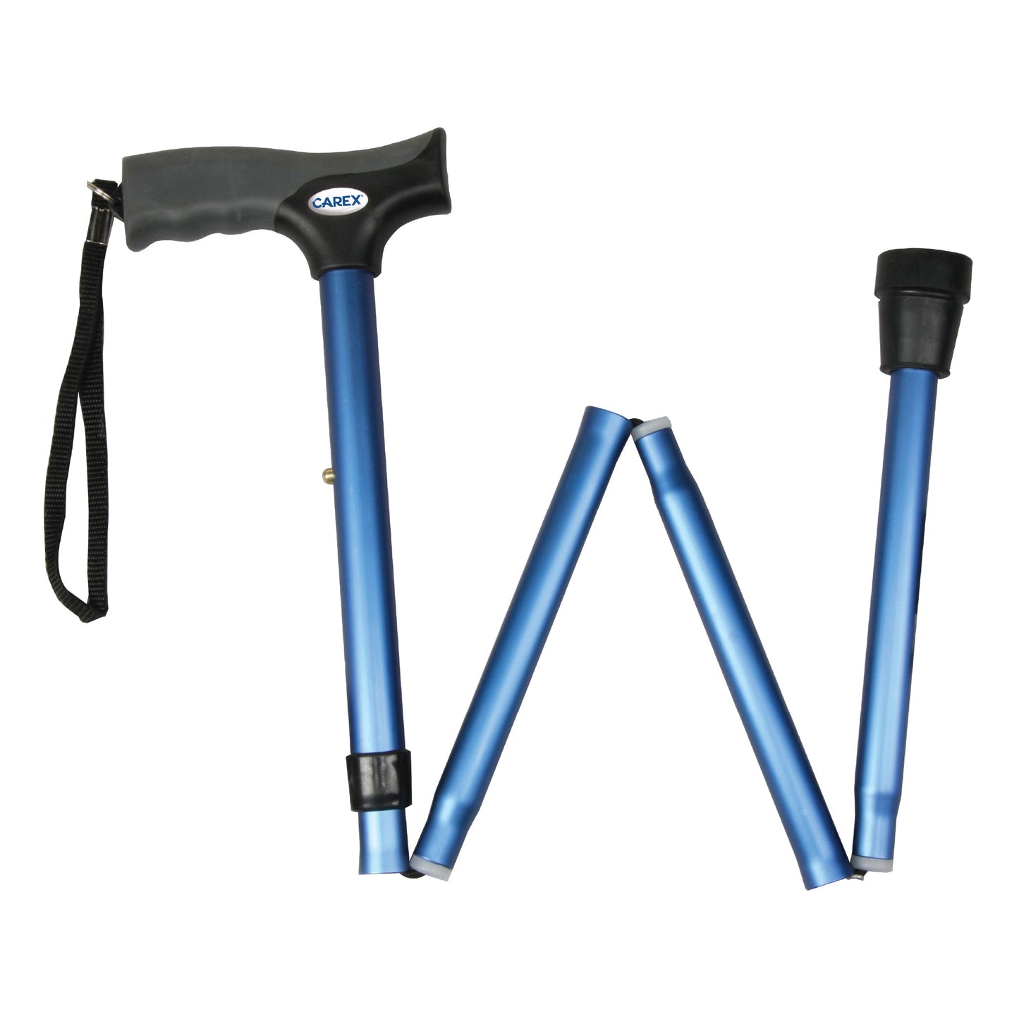 Carex Soft Grip Folding Cane with Derby Handle