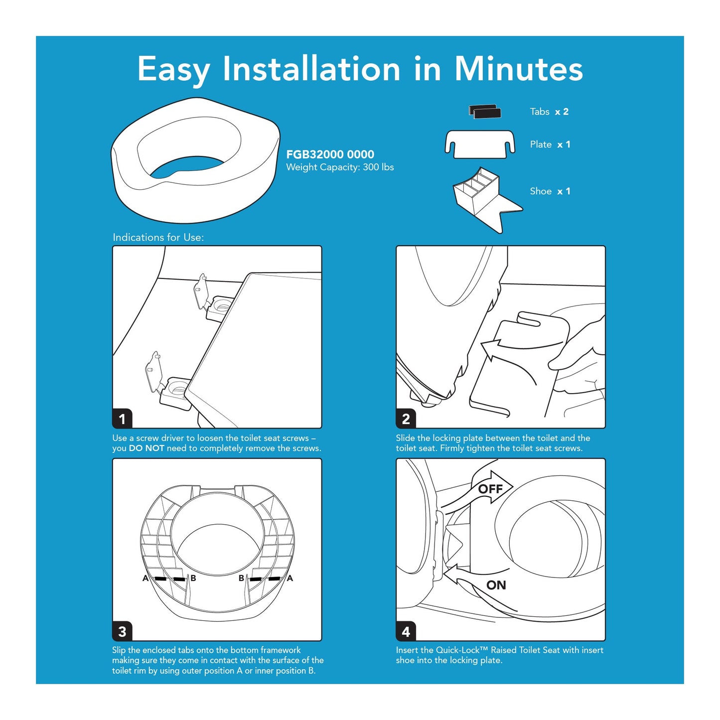Carex Quick-Lock Raised Toilet Seat