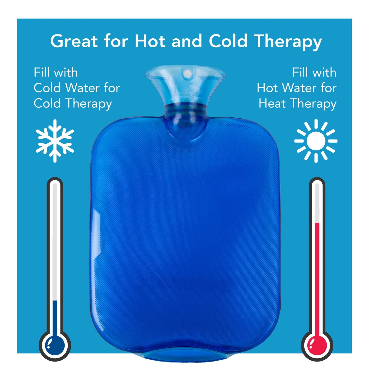 Carex Hot Water Bottle with Fleece Cover