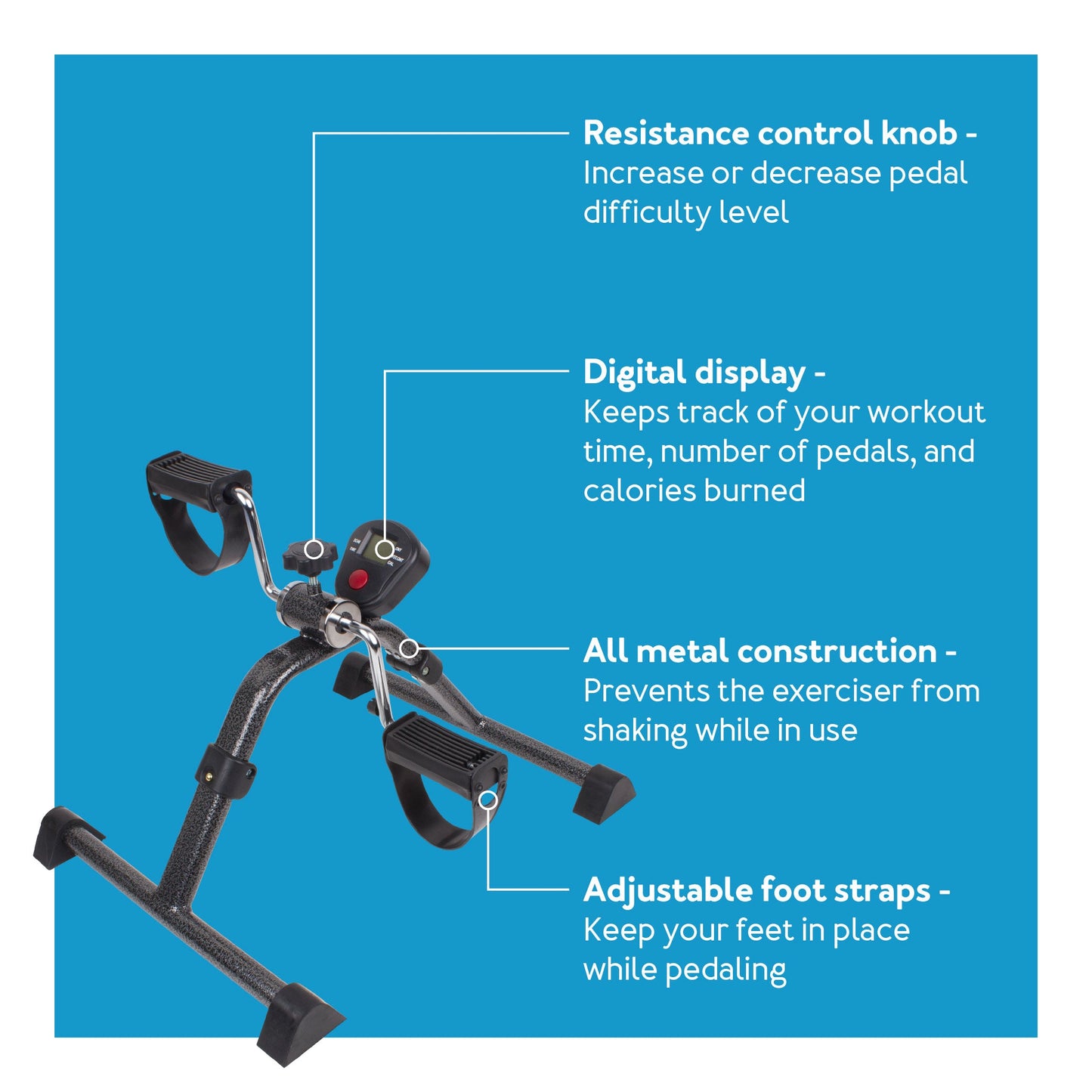 Carex Pedal Exerciser with Digital Display
