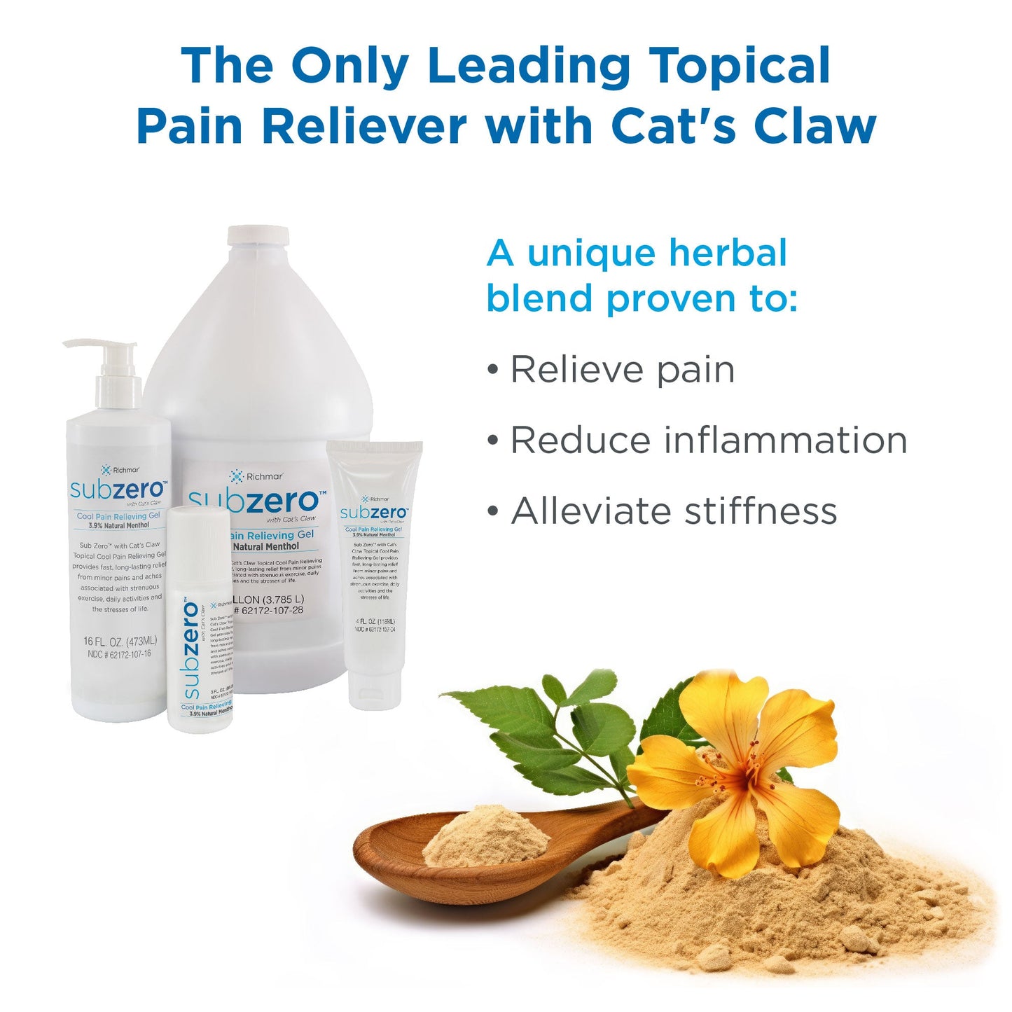 Sub Zero Cool Pain Relieving Gel - Multiple Sizes