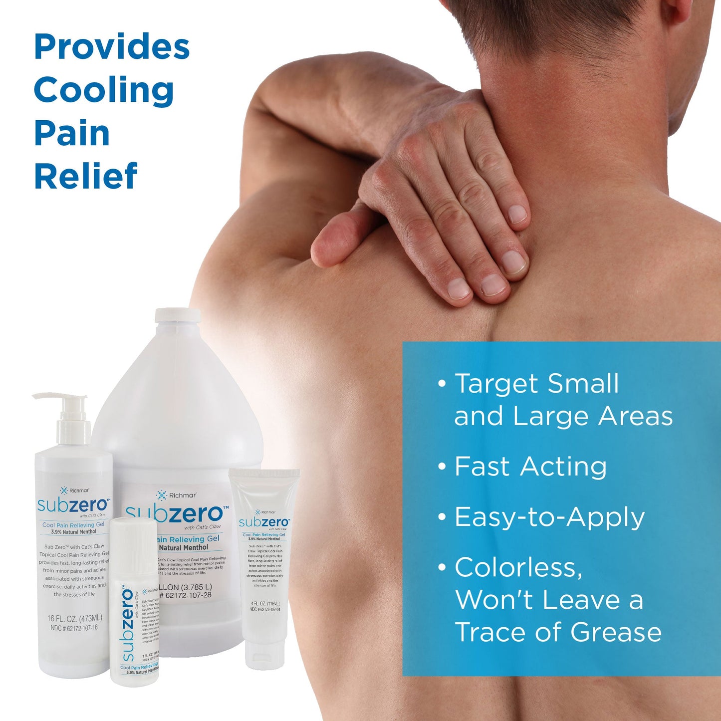 Sub Zero Cool Pain Relieving Gel - Multiple Sizes