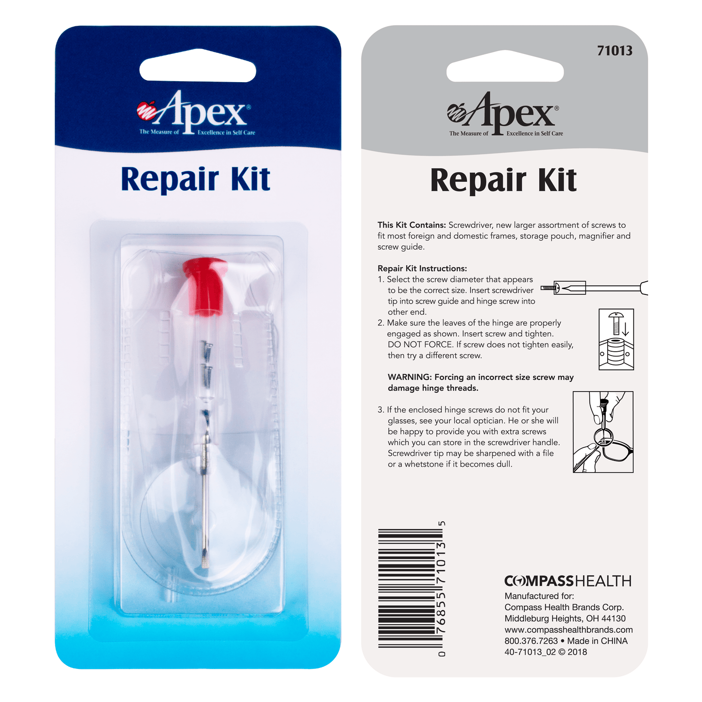 Apex Red Cap Eyeglass Repair Kit