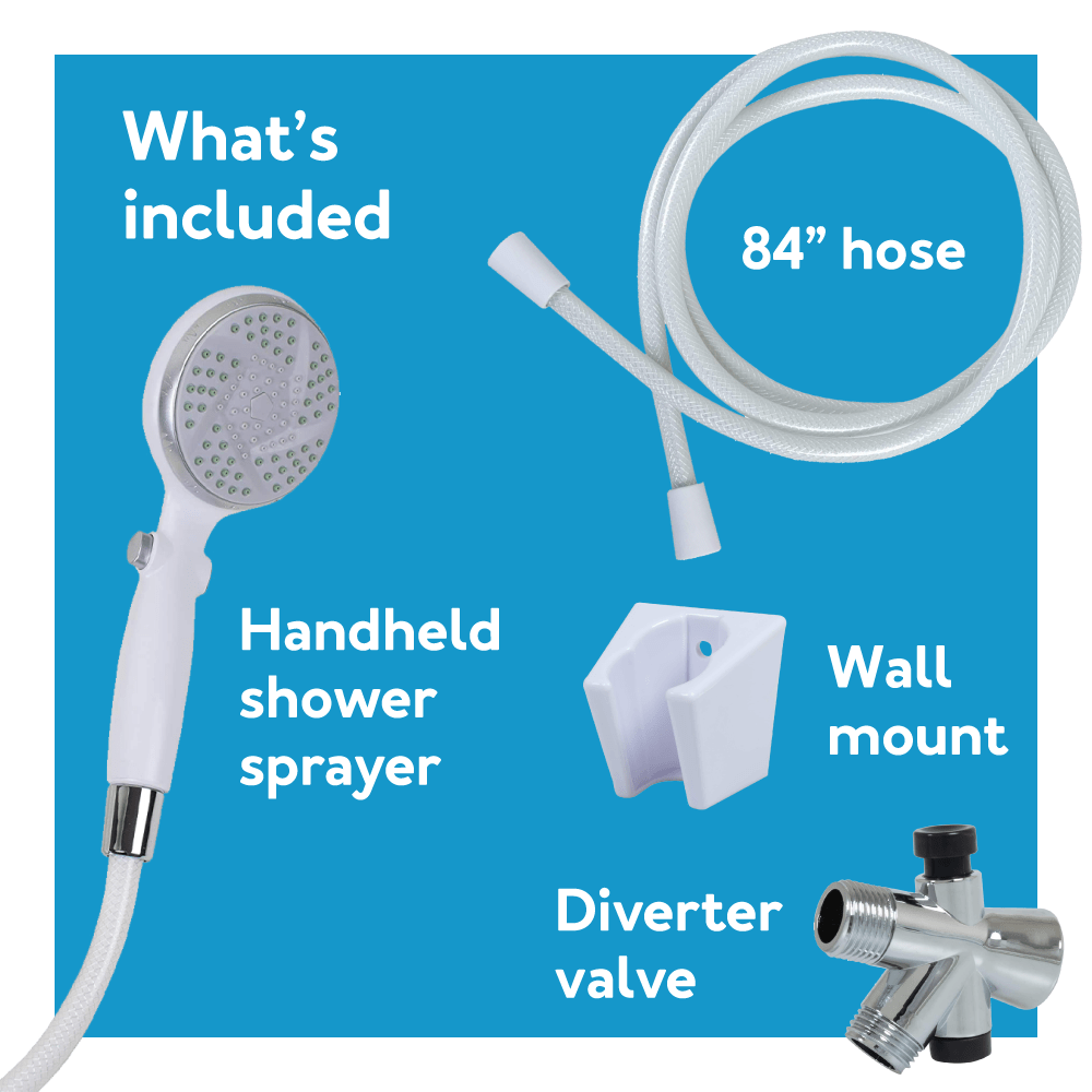 Carex Hand-Held Shower Spray With Diverter Valve