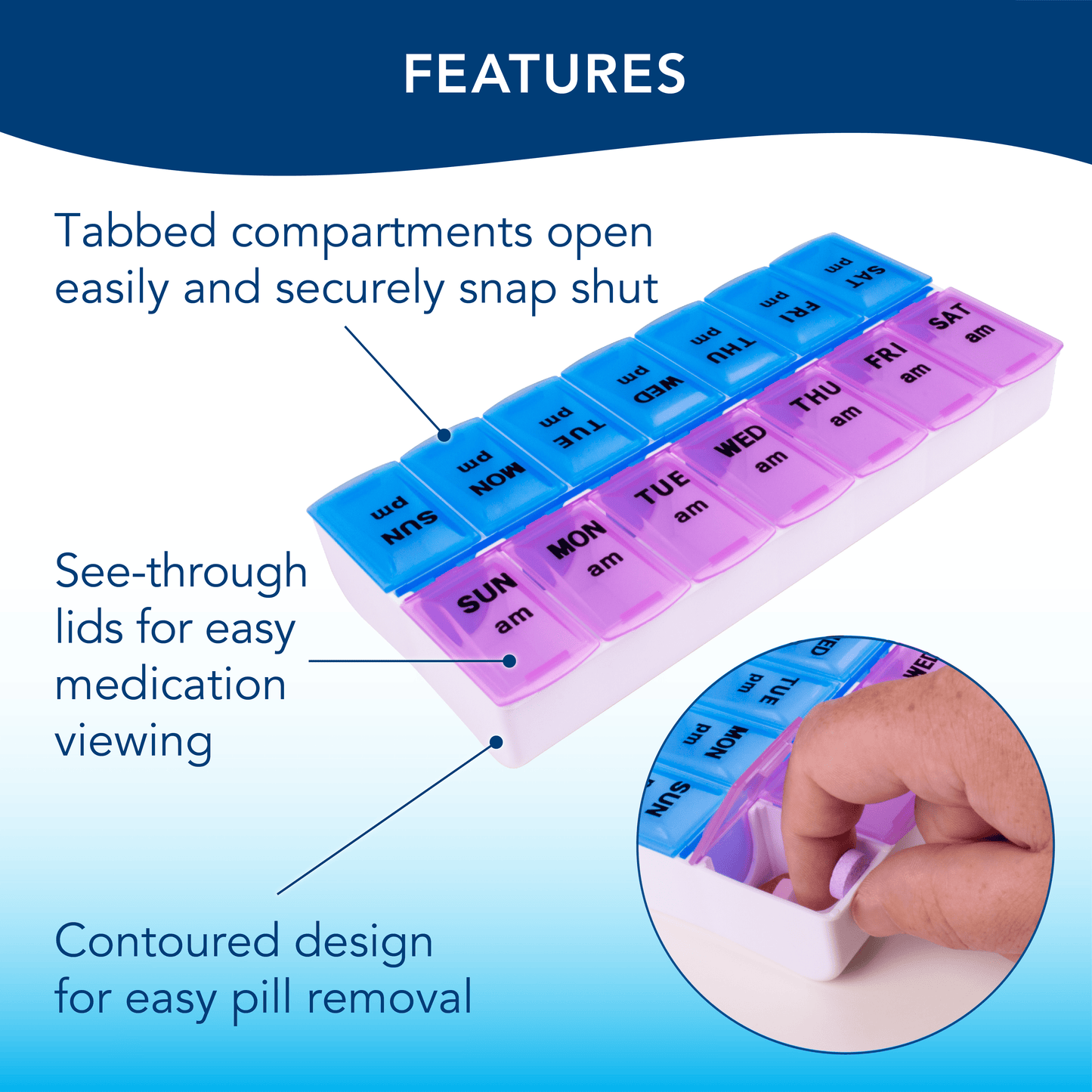 Apex Weekly Twice-A-Day Pill Organizer