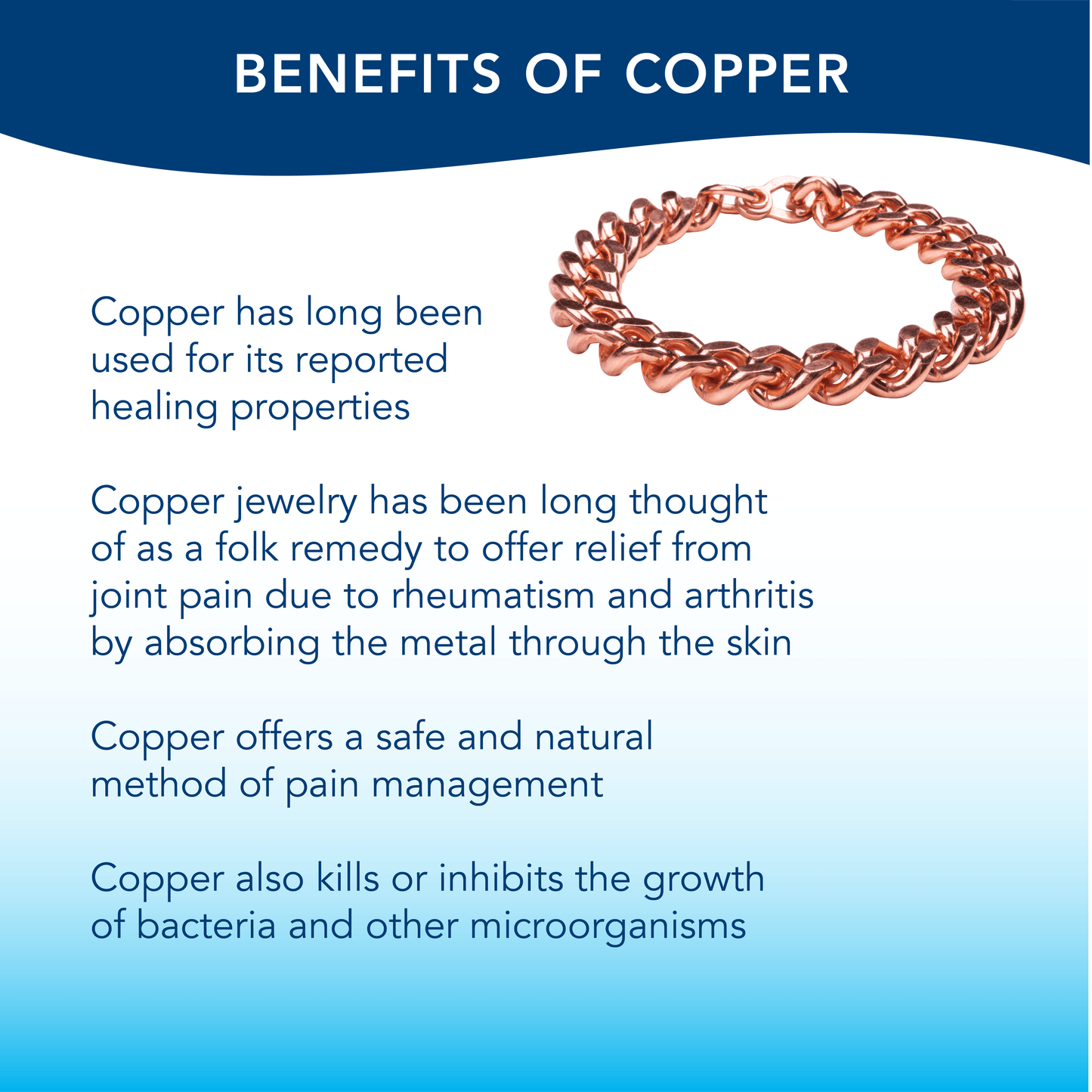 Apex Copper Bracelet, Wide Link