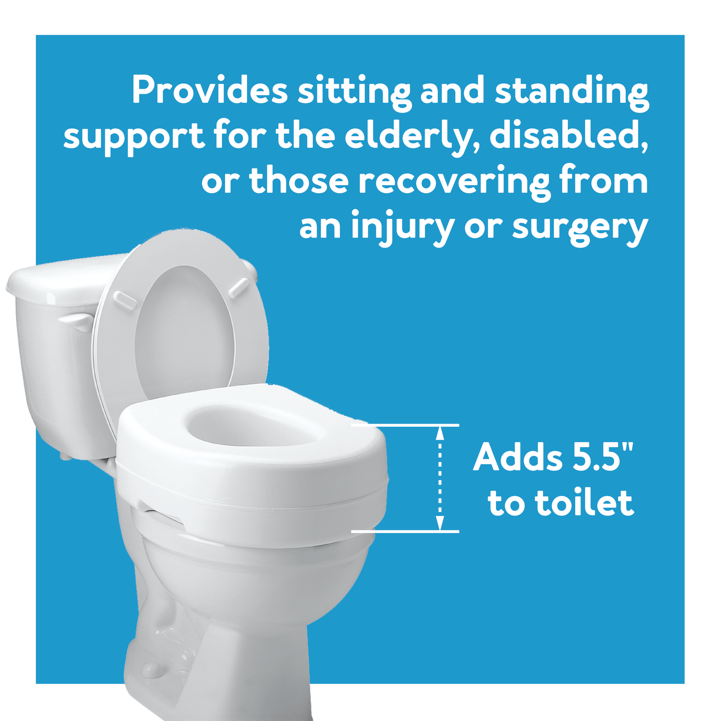 Carex Raised Toilet Seat with Rubber Pads