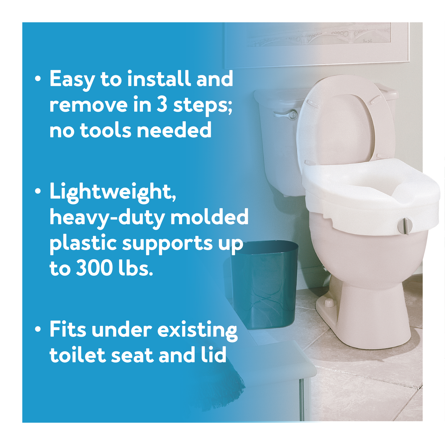 Carex E-Z LockTM Locking Raised Toilet Seat