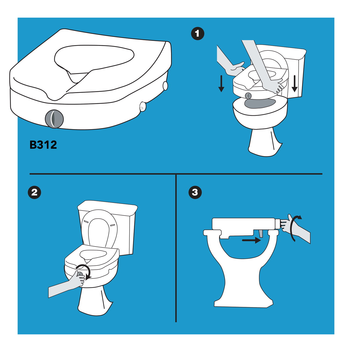 Carex E-Z LockTM Locking Raised Toilet Seat