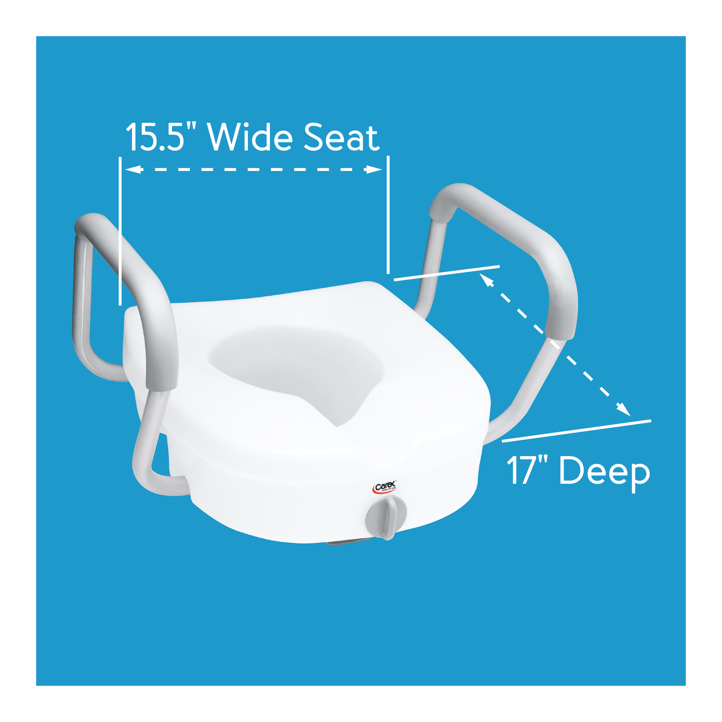 Carex E-Z LockTM Locking Raised Toilet Seat with Armrests
