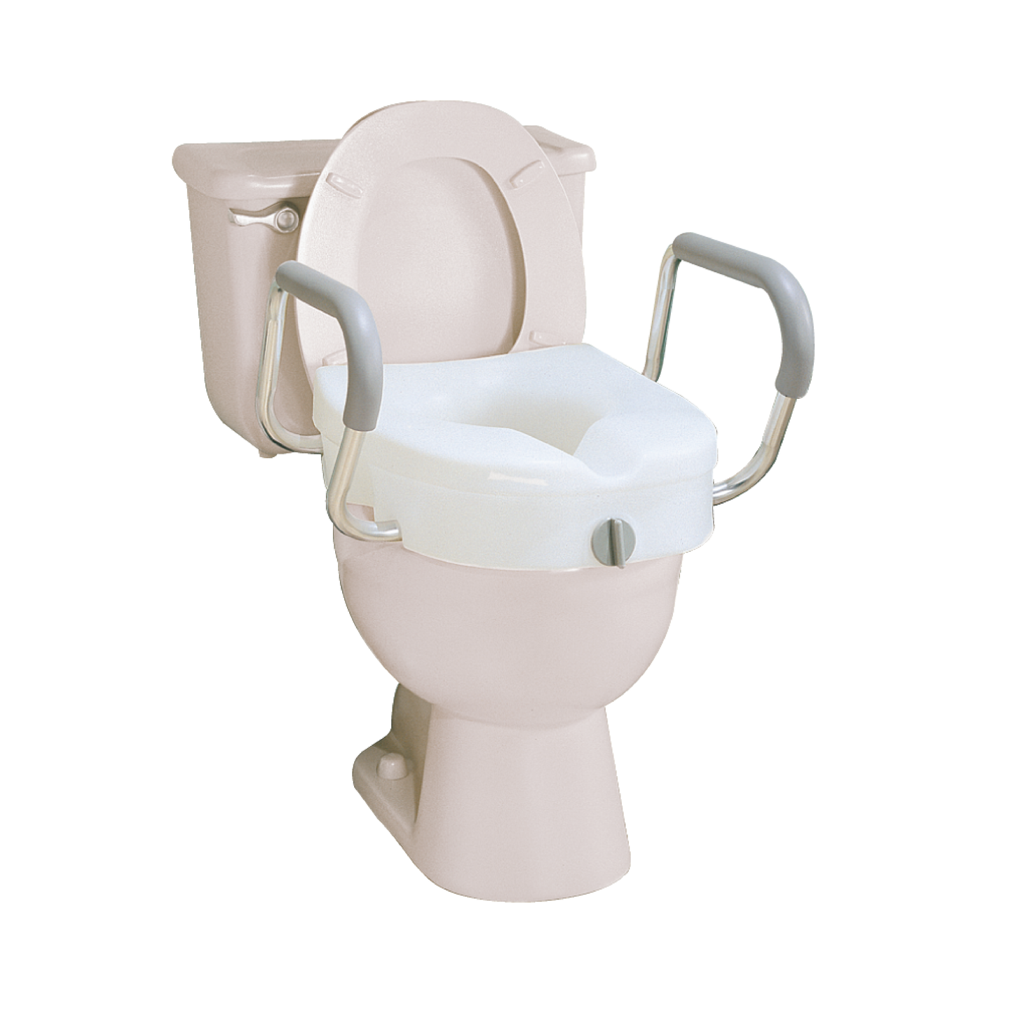 Carex E-Z LockTM Locking Raised Toilet Seat with Armrests