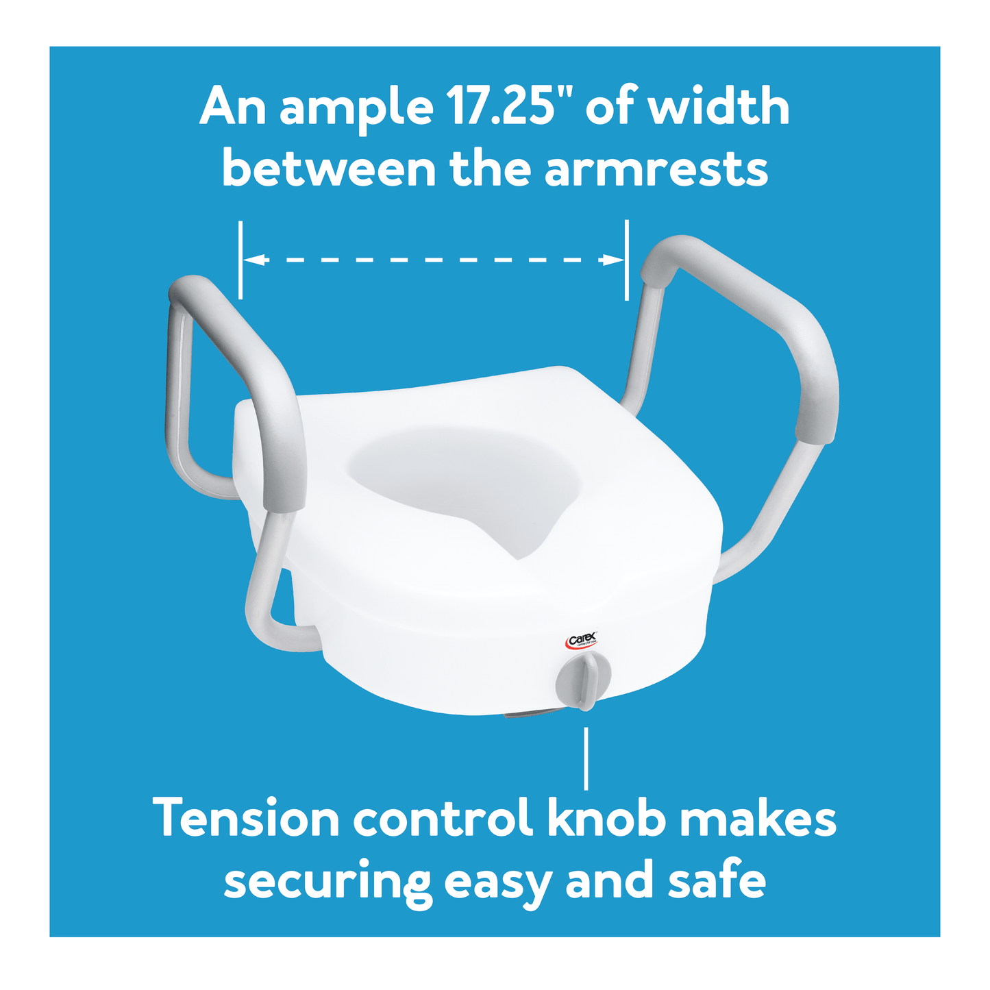Carex E-Z LockTM Locking Raised Toilet Seat with Armrests