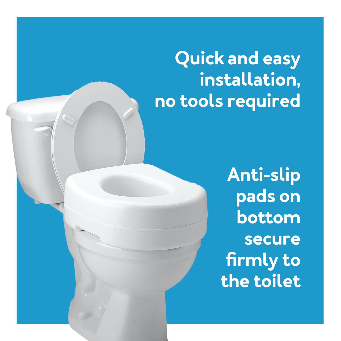Carex Raised Toilet Seat with Rubber Pads