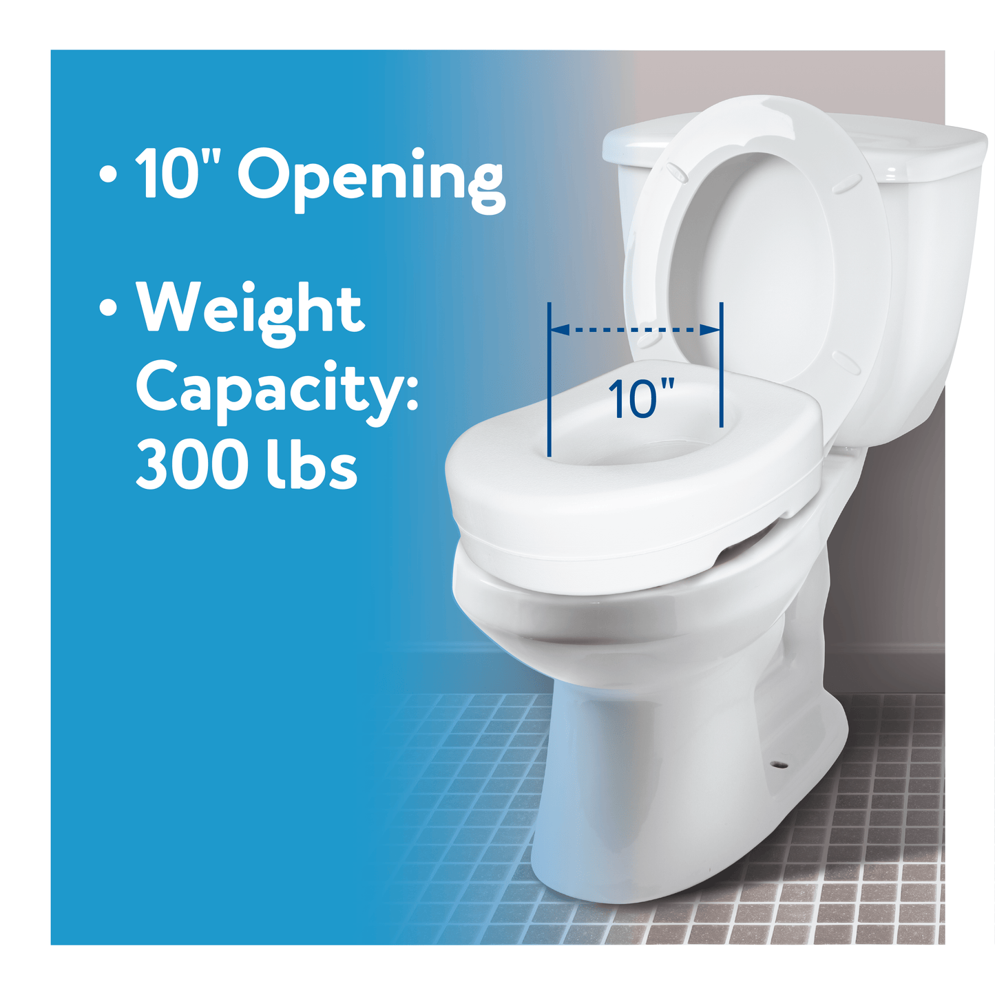 Carex Raised Toilet Seat with Rubber Pads