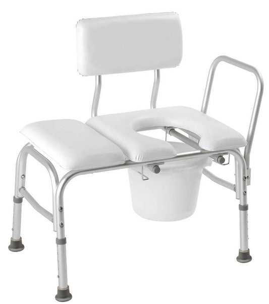 Carex Deluxe Padded Transfer Bench With Opening & Bucket