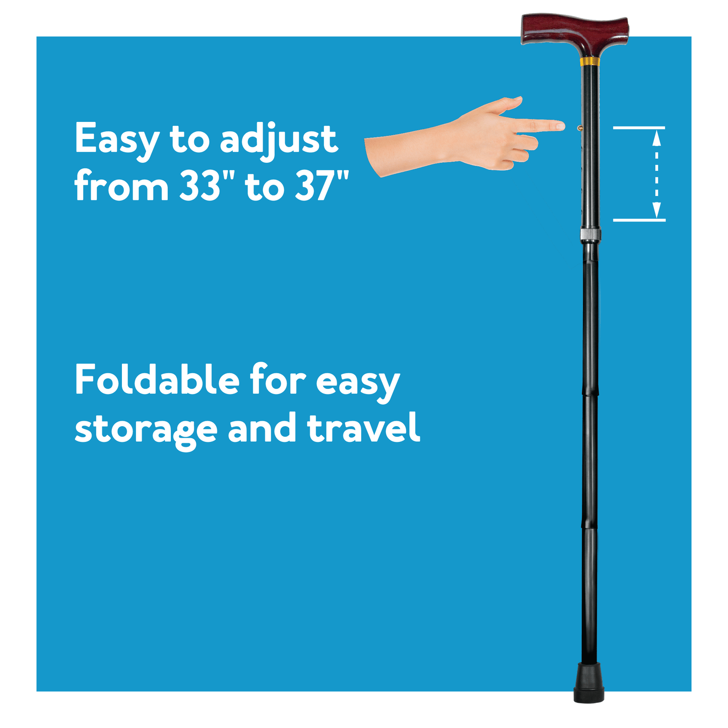 Carex Designer Folding Cane with Derby-Style Handle