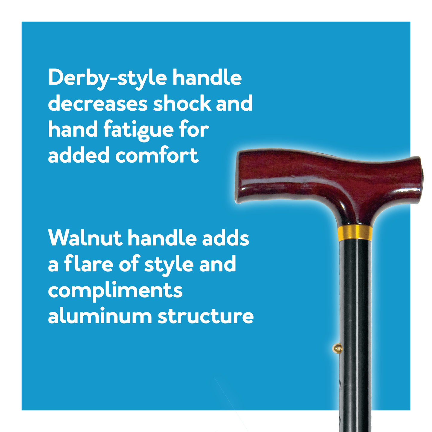 Carex Designer Folding Cane with Derby-Style Handle