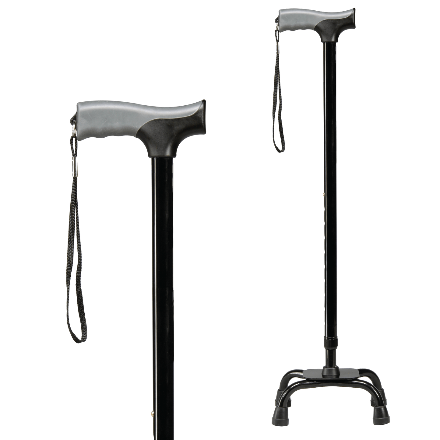 Carex Small Base Quad Cane with Soft Grip Derby Handle