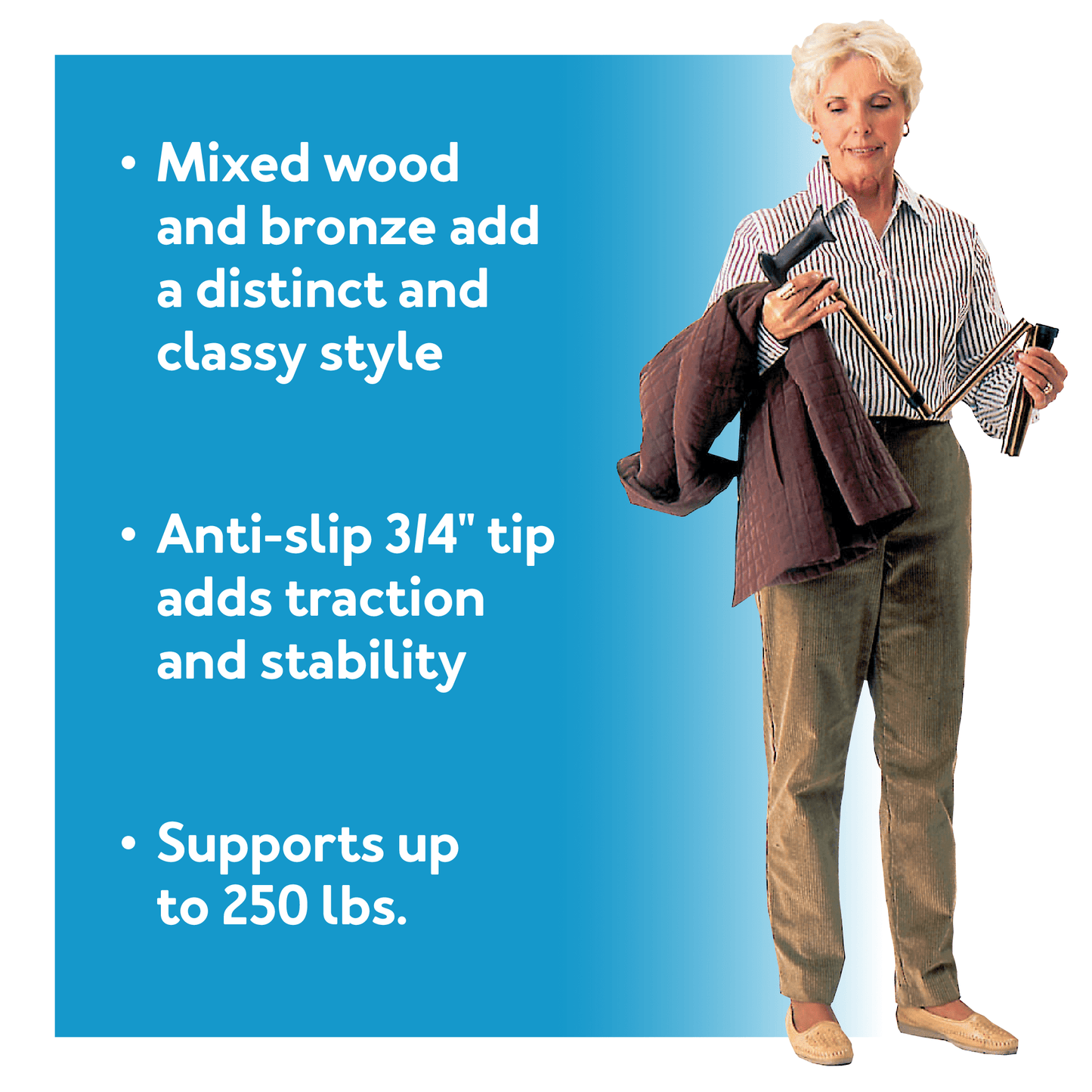 Carex York Folding Cane - Bronze
