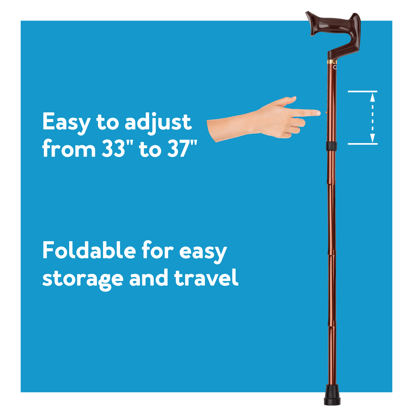 Carex York Folding Cane - Bronze