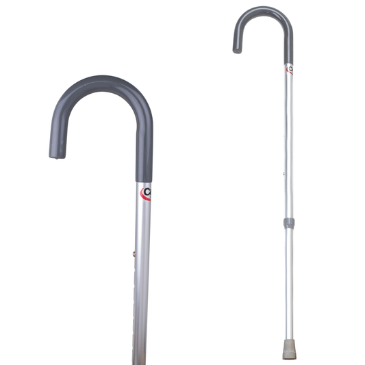 Carex Aluminum Round Handle Cane, Silver (Men's and Women's Option)