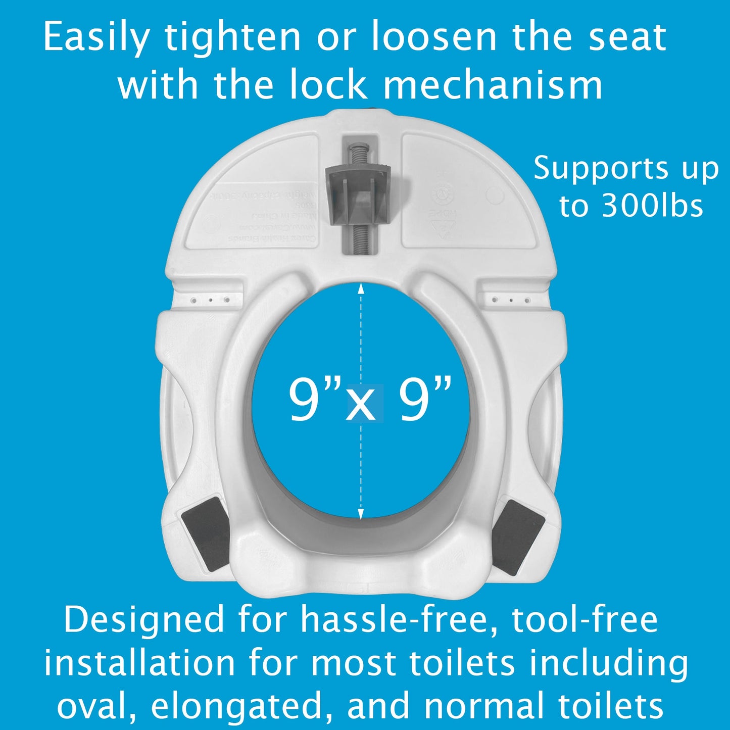Carex E-Z LockTM Locking Raised Toilet Seat